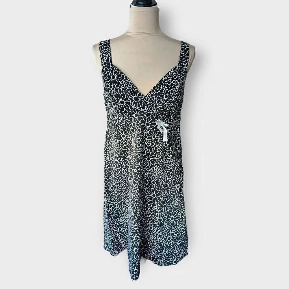 Tommy Hilfiger Women’s 10 Black & White Floral Mini Dress Sleeveless Brand New